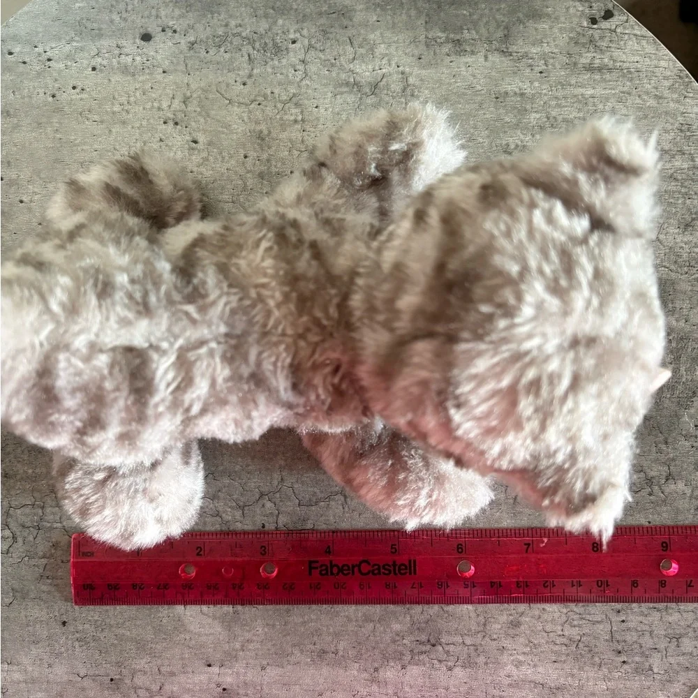 Little Gray Cat Plush Pink Nose Pink Bow The Petting Zoo Soft Cuddlie